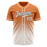 Custom Gradient Orange Gray Baseball Jersey Full Button Down Fans Special Edition Authentic Shirt